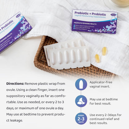 Vaginal Probiotic Suppositories, Prebiotic Infused with Hyaluronic Acid, Tea Tree, and Vitamin C&E VagiriaBuy Supplements Australia