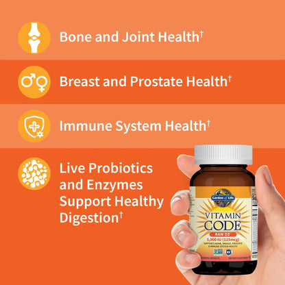 Garden of Life Organics Women's Once Dail,y 60ct & Vitamin Code Vitamin D3 5,000IU, 60ct Garden of LifeBuy Supplements Australia