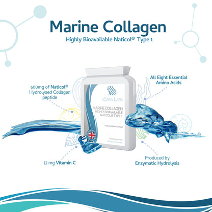 Marine Collagen 600mg 60 Capsules - Highly Bioavailable Naticol® Type 1 Xspan LabsBuy Supplements Australia