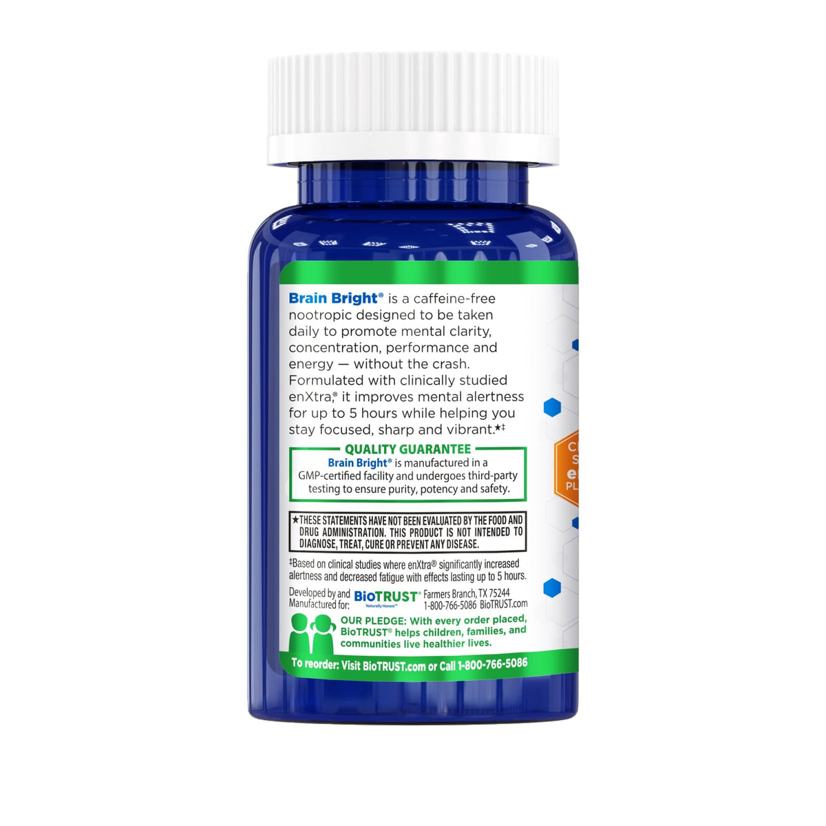 BioTrust Brain Bright – Daily Nootropic Boost for Focus, Concentration, Mental Clarity – Caffeine Free Nootropics Brain Support Supplement – Thai Ginger, Ginkgo, Folate, L-Theanine – 30 Servings BioTrustBuy Supplements Australia