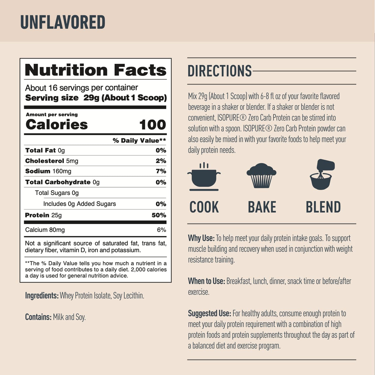 Isopure Unflavored Protein, Whey Isolate, 25g Protein, Zero Carb & Keto Friendly IsopureBuy Supplements Australia