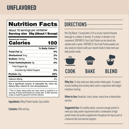 Isopure Unflavored Protein, Whey Isolate, 25g Protein, Zero Carb & Keto Friendly IsopureBuy Supplements Australia