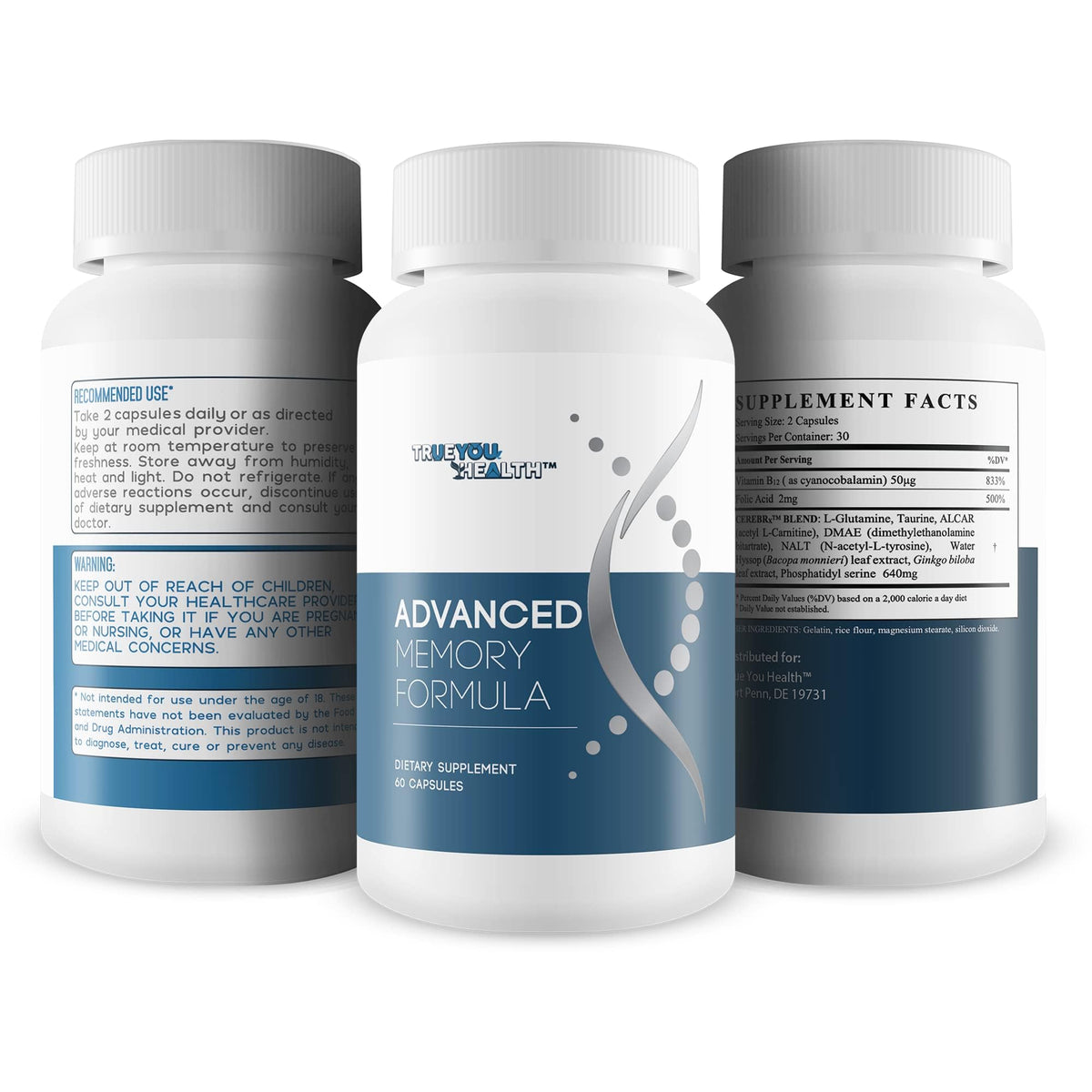 Advanced Memory Formula - by True You Health - Our Best Memory & Brain Formula - Formulated with Ginkgo Biloba and Other Premium Ingredients for Cognitive Performance, Focus, and Clarity True You HealthBuy Supplements Australia