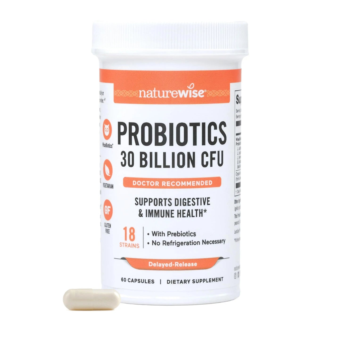 NatureWise Max Probiotics for Women & Men - 30 Billion CFU 18 Strains With Prebiotics - For Gut & Digestive Health - Delayed-Release Capsules, Gluten Free - 60 Capsules[2-Month Supply] NatureWise buy supplements Au