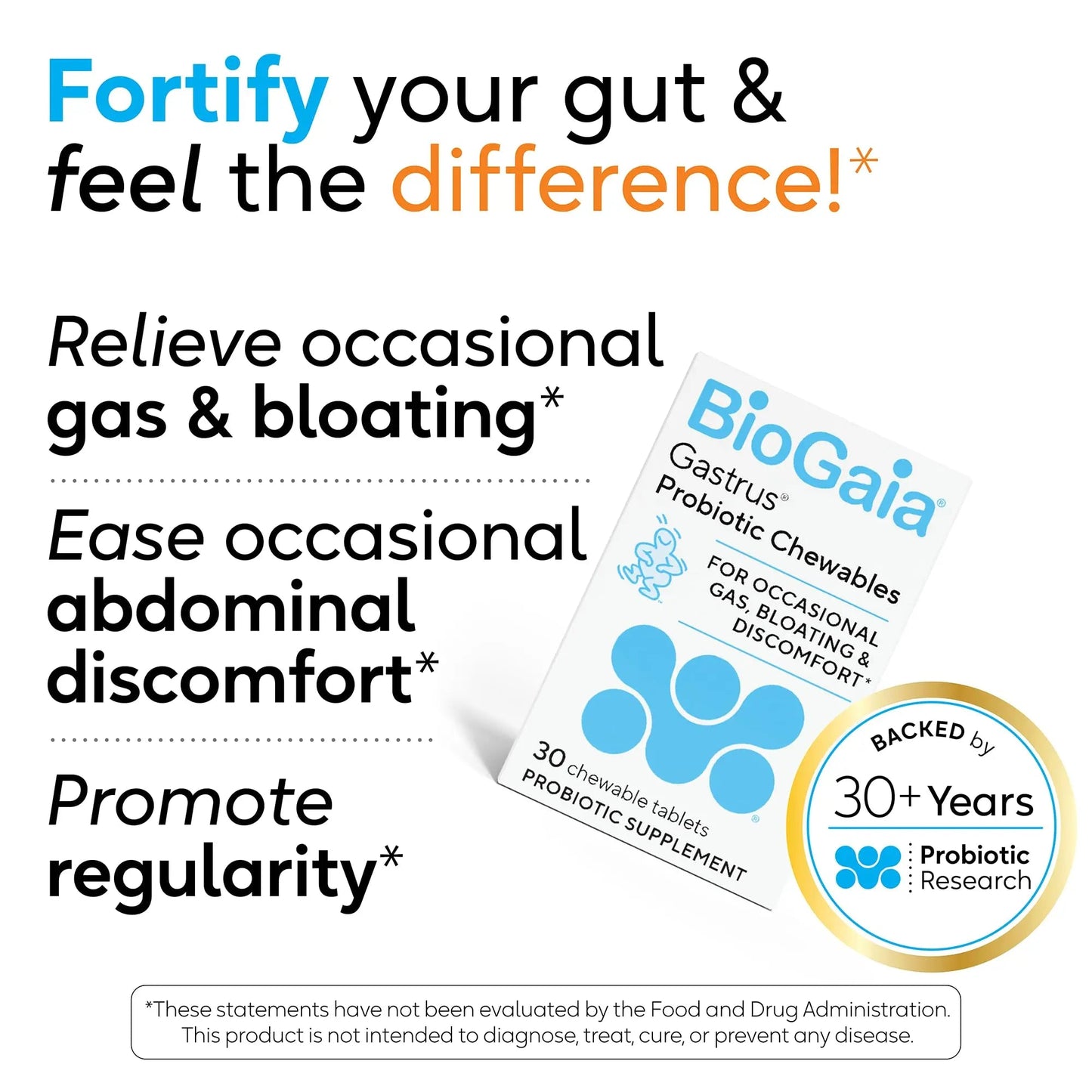 BioGaia Gastrus Gut Health Probiotic | Eases Abdominal Discomfort, Gas & Bloating | Promotes Regularity & a Healthy Gut | Contributes to a Balanced Microbiome | Backed by 30 Years of Research BioGaiaBuy Supplements Australia