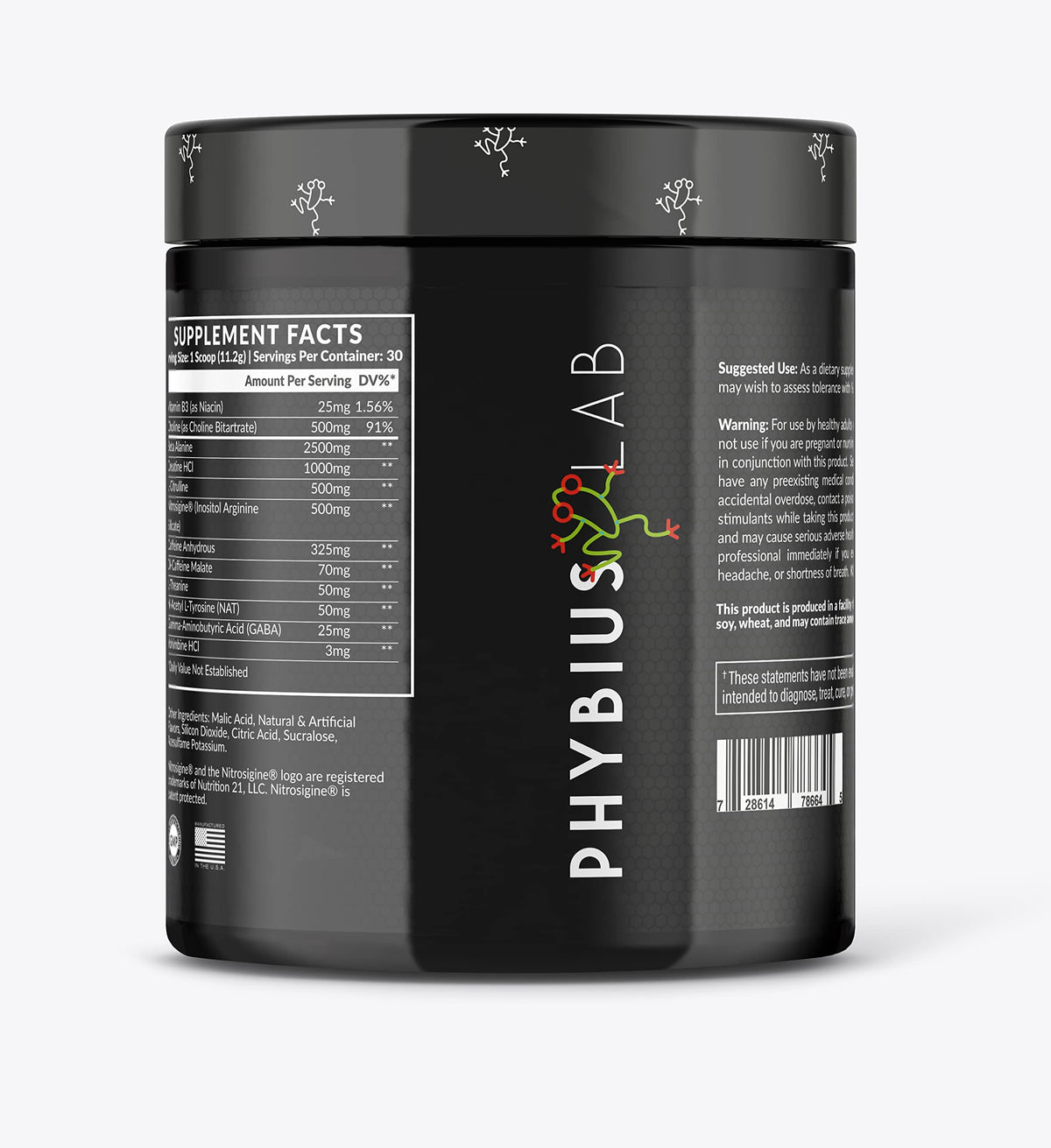 PHYBIUS Lab AM Pre-Workout (Sour Watermelon) Focus, Strength, Powder, 30 Servings