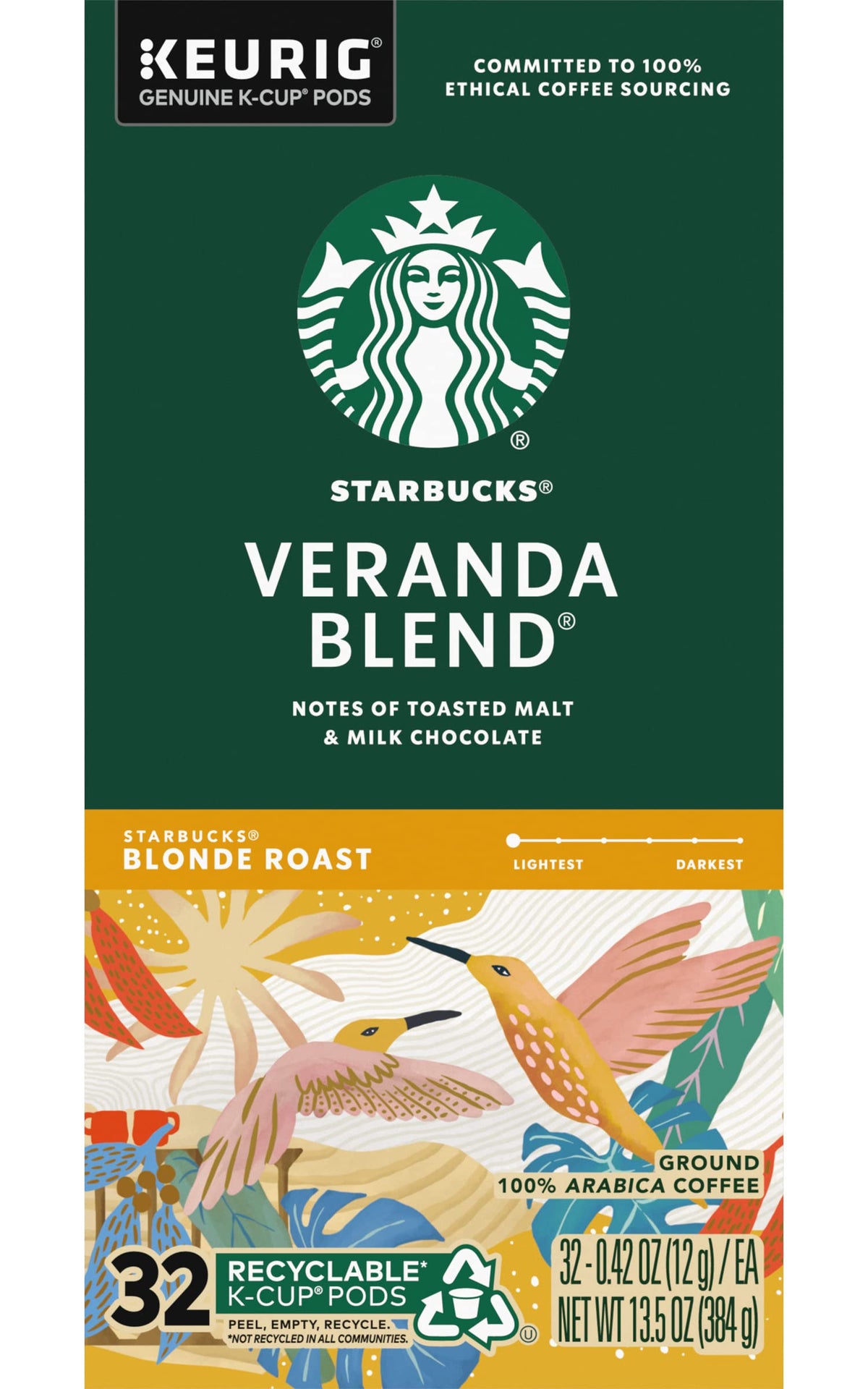 Starbucks Veranda Blend Coffee K-Cups,4/24 Pack-96 K-Cups StarbucksBuy Supplements Australia