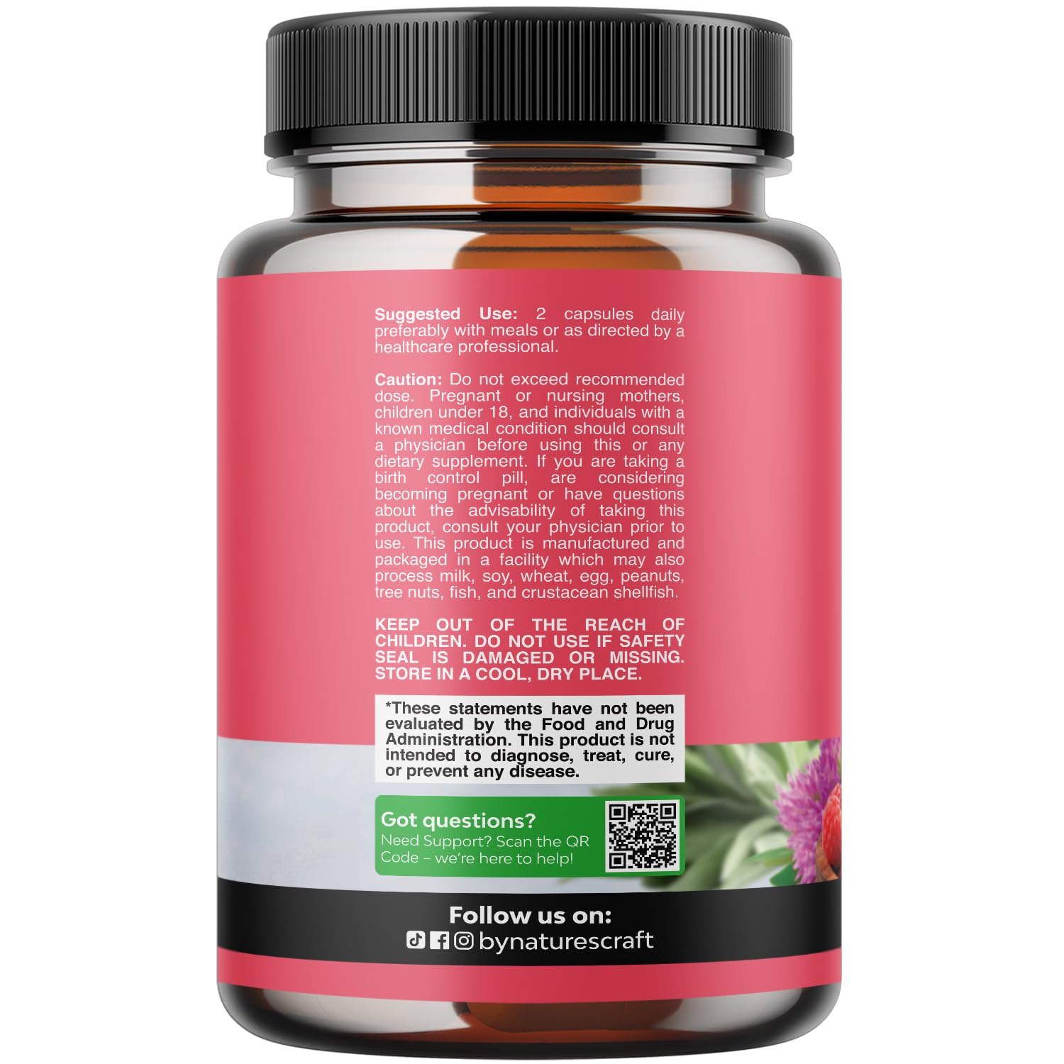 Complete Herbal Menopause Supplement for Women - Female Hormone Balance Capsules for Night Sweats Hot Flashes & Mood Swings with Dong Quai, Chaste Berry & Black Cohosh Root - 120 Count Pack Natures CraftBuy Supplements Australia