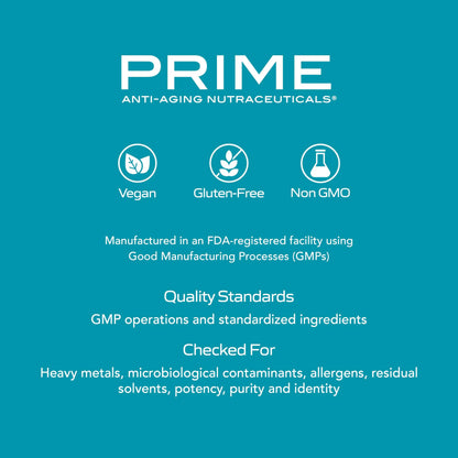 PRIME Anti-Aging Nutraceuticals NAD+ – Nicotinamide Riboside & Pterostilbene Supplement for Cellular Energy, Healthy Aging & Vitality, Vegan, Gluten-Free, 30 Servings PRIMEBuy Supplements Australia