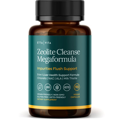 Liver Cleanse Detox & Repair - Microplastics Detox & Zeolite Supplement for Gut Health, Cognition & Natural Energy - Glutathione, NAC, Chlorella, Spirulina