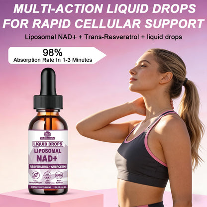 NAD+ Supplements for Men & Women, Extra Strength NMN Alternative Liposomal Nad⁺ Supplement with Resveratrol Quercetin for Cellular Energy & NAD+ Levels, Fast Absorption Liquid NAD Plus丨NON-GMO, 2Fl Oz WellVeraVidaBuy Supplements Australia