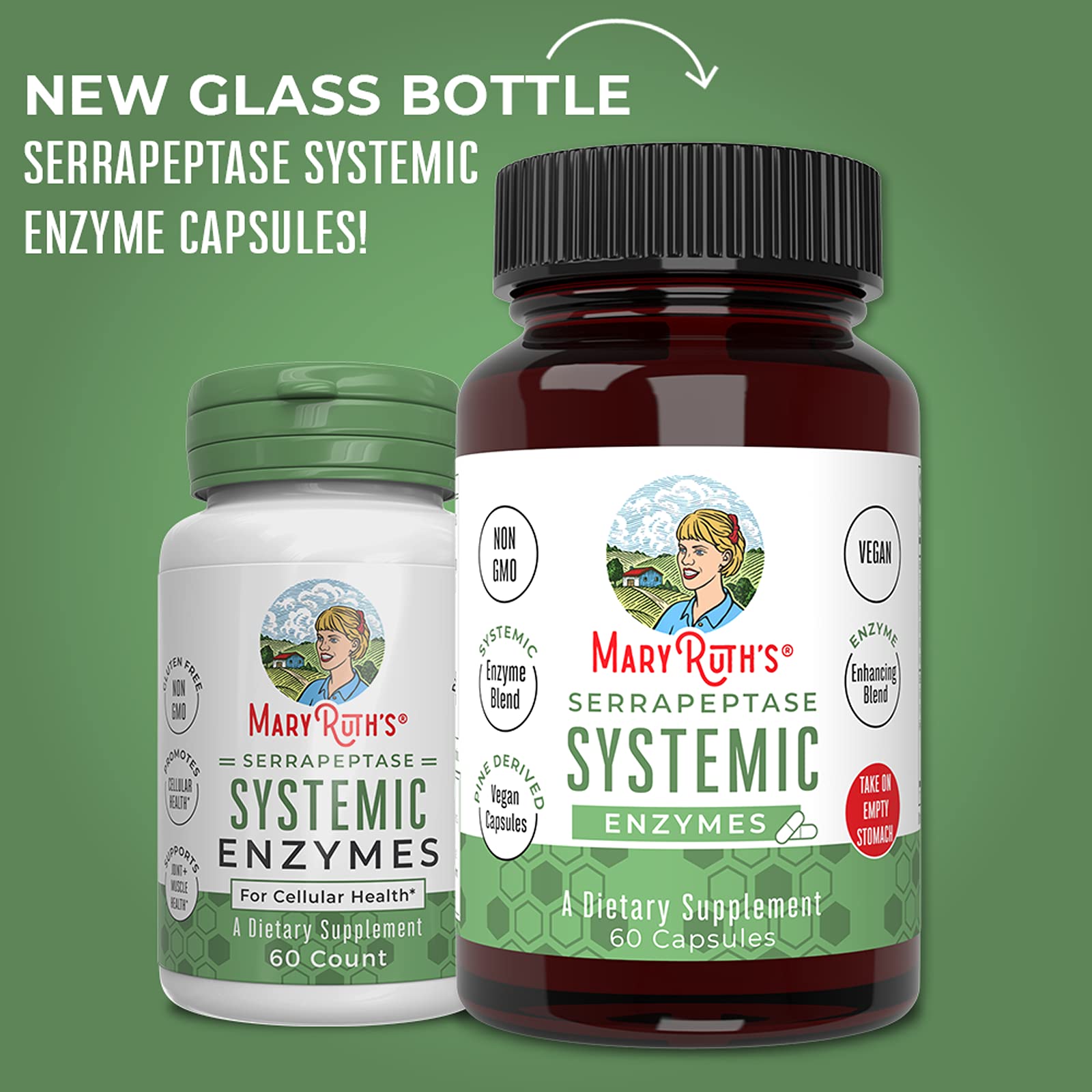 MaryRuth Organics Serrapeptase Enzymes Capsules | Up to 2 Month Supply | Enzyme Supplement for High Potency Sinus Relief Pills| Tissue Health and Cellular Health | Vegan | Gluten Free | 60 Count MARYRUTH'SBuy Supplements Australia