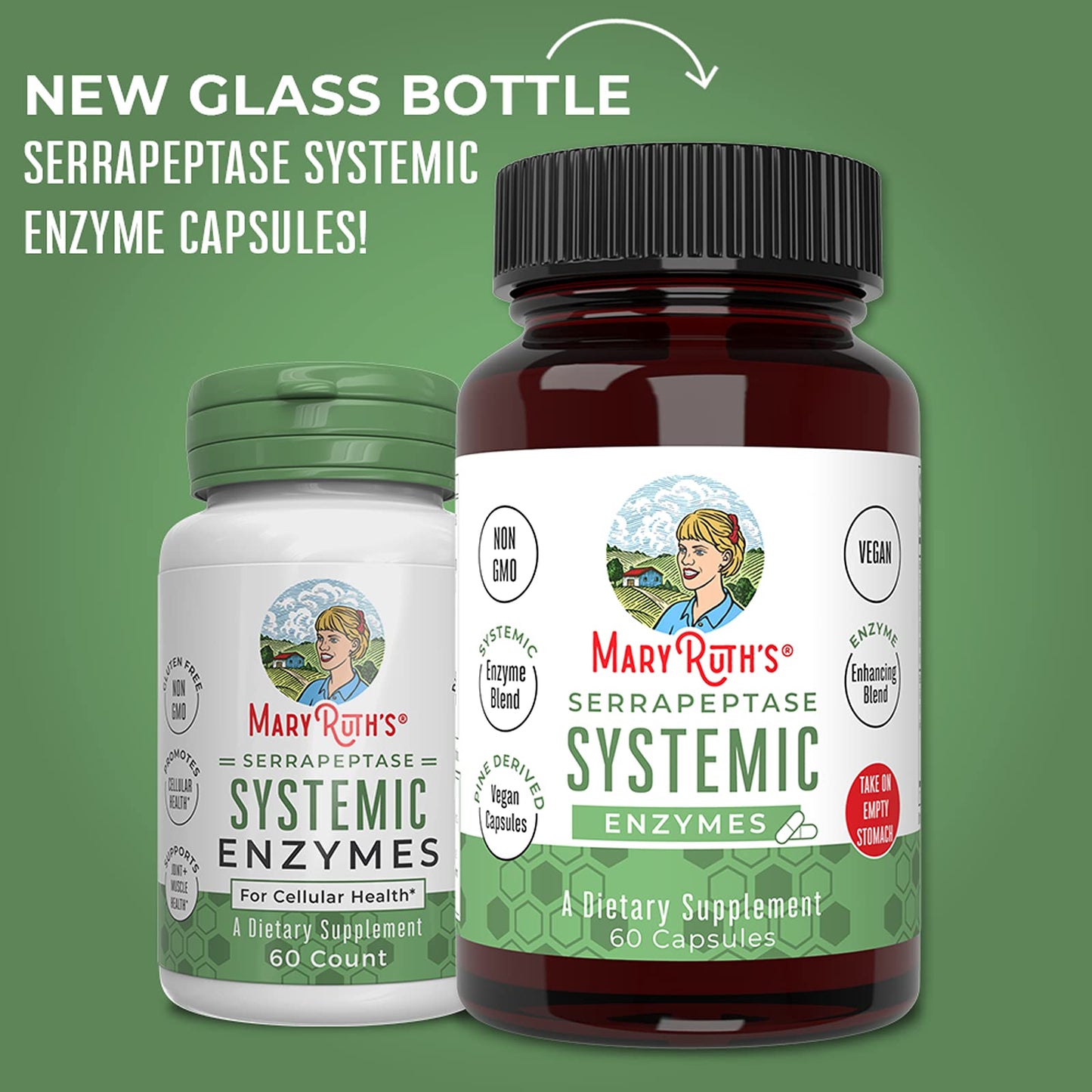MaryRuth Organics Serrapeptase Enzymes Capsules | Up to 2 Month Supply | Enzyme Supplement for High Potency Sinus Relief Pills| Tissue Health and Cellular Health | Vegan | Gluten Free | 60 Count MARYRUTH'SBuy Supplements Australia