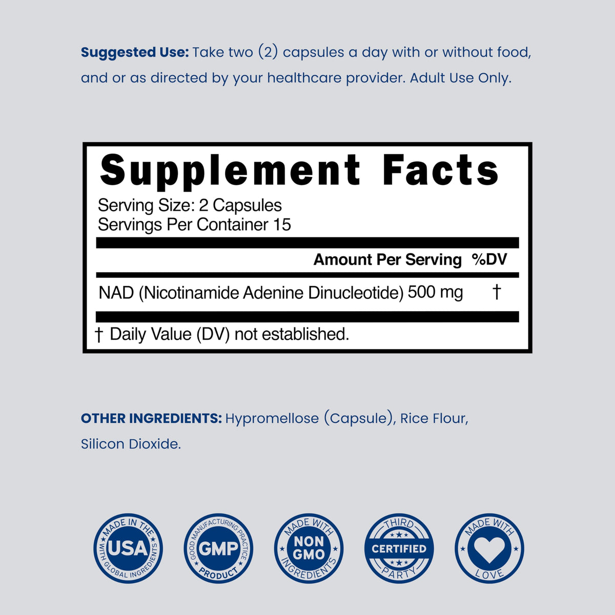 NAD Supplement (500mg of 95% Pure NAD+ Per Serving) NMN Supplement, NAD Nicotinamide Riboside Support (Third Party Tested, Vegan Safe, Non-GMO, No Fillers, & Made in the USA - 30 Vegan Capsules) DORADO NUTRITIONBuy Supplements Australia