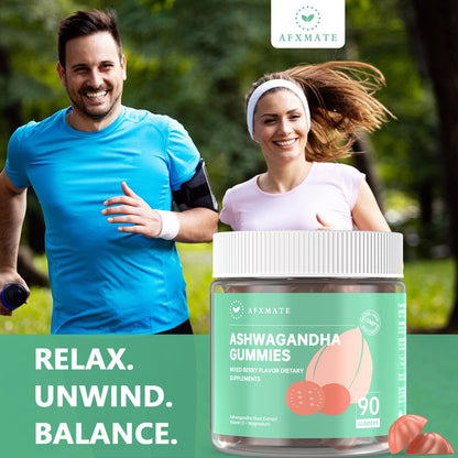 AFXMATE Ashwagandha Gummies for Women Sugar Free, Men's Ashwagandha Supplement Gummy with Vitamin D Magnesium Vegan (90 Counts) AFXMATEBuy Supplements Australia