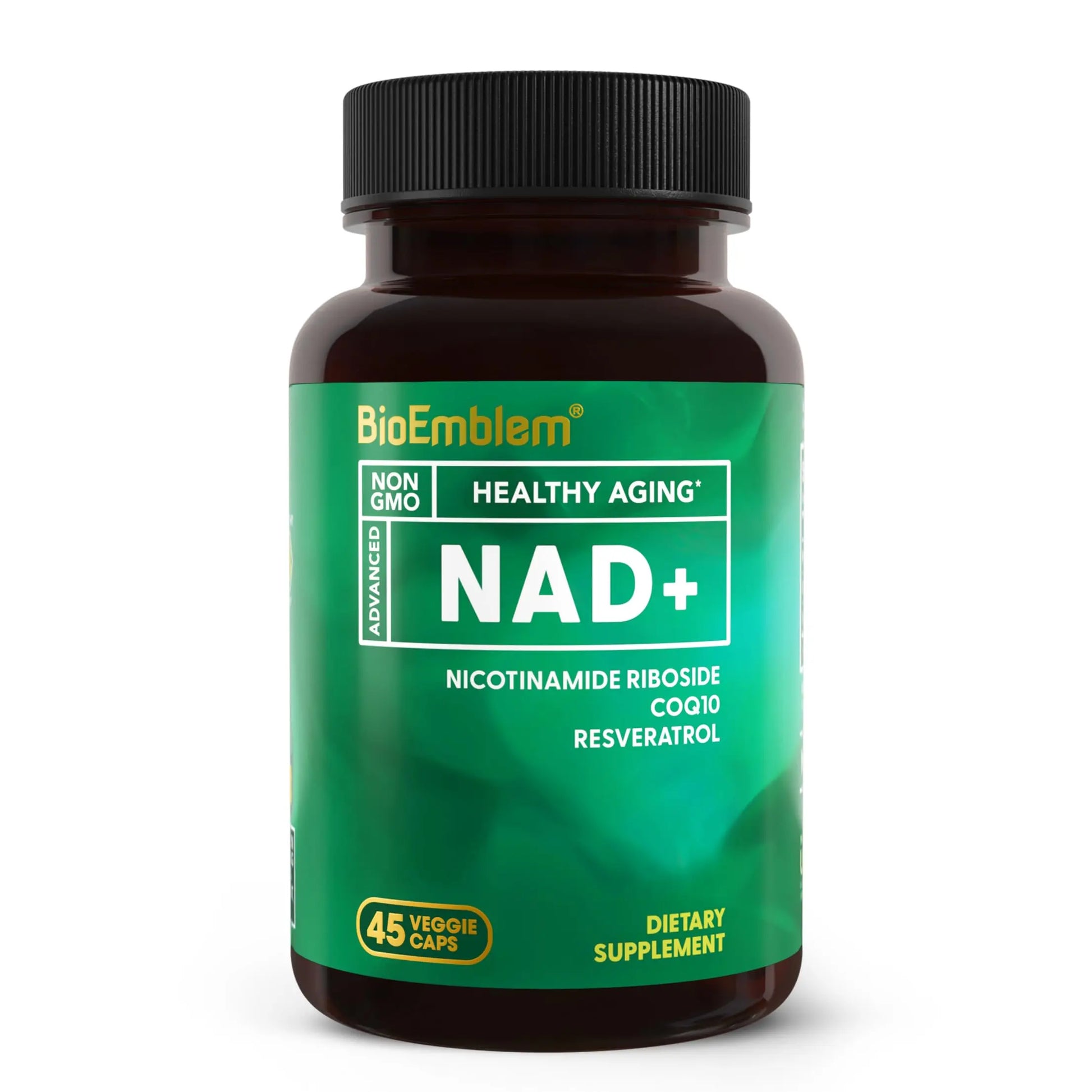 BioEmblem NAD+ Supplement | 300 mg Nicotinamide Riboside with CoQ10 & Resveratrol | Supports Healthy Aging, Cellular Energy and Cognitive Function | Non-GMO, Gluten Free - 45 Capsules BioEmblemBuy Supplements Australia