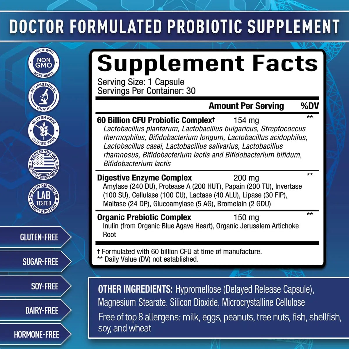 Purely Optimal Probiotics for Digestive Health, 60 Billion CFU – Delayed-Release with Digestive Enzymes & Organic Prebiotics – Bloating, Immune & Energy Support, 30 Caps Purely OptimalBuy Supplements Australia