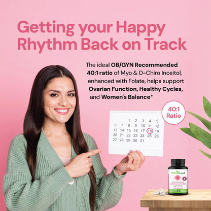 Myo-Inositol & D-Chiro Inositol Supplement for Women's Health | Fertility Supplements Women | Inositol 40:1 Ratio Support Ovarian Function & Healthy Hormone Balance Women | 2050mg | 120 Powder Caps ForestLeafBuy Supplements Australia