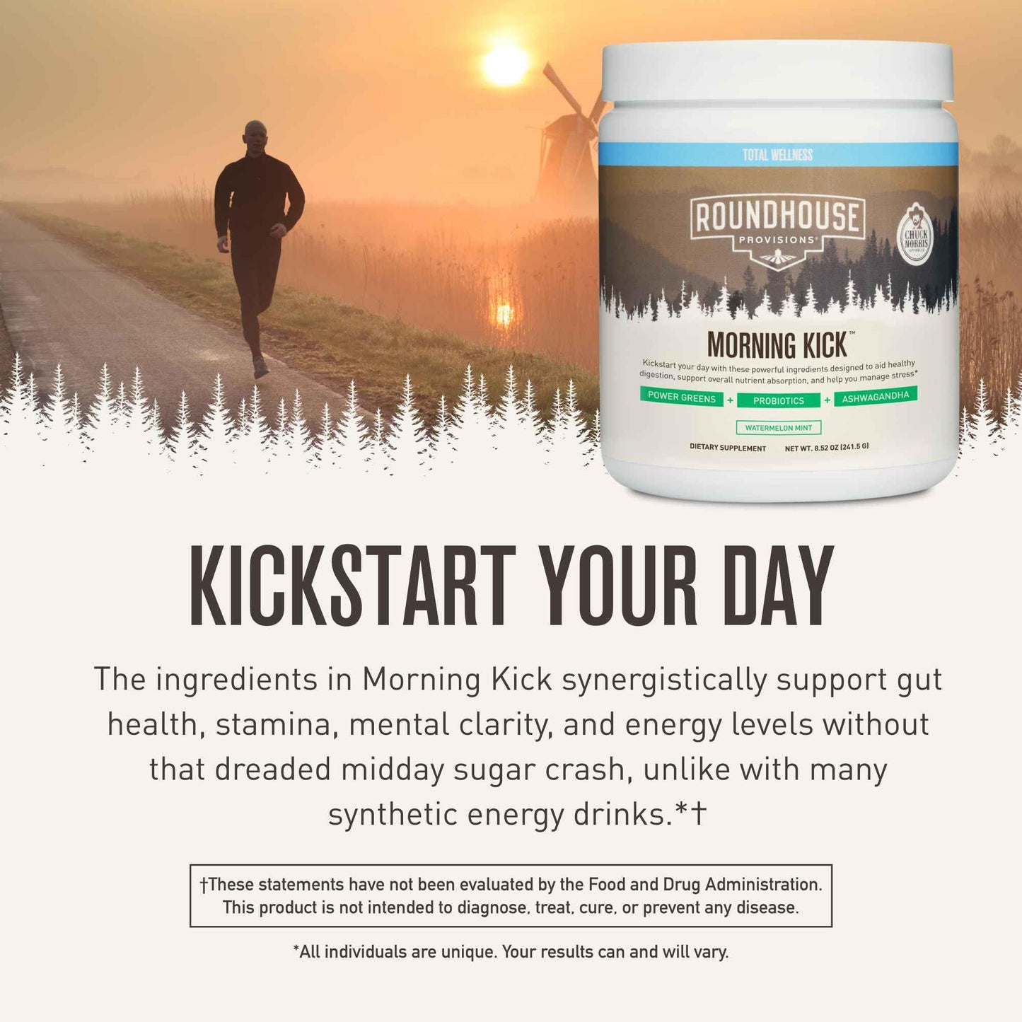 ROUNDHOUSE PROVISION Morning Kick, Powder Supplement for Healthy Digestion, Energy Levels, and Overall Wellness, 30 Servings (9.1 Ounce (Pack of 1), Watermelon Mint) ROUNDHOUSE PROVISIONBuy Supplements Australia