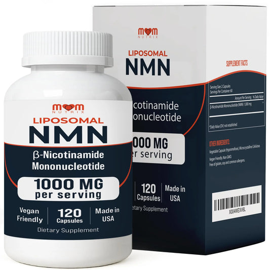 NMN Supplement 1000 mg Pure Nicotinamide Mononucleotide - NAD Precursor for Energy, Cellular Renewal & Longevity Support - Mitochondrial Support 120 Capsules - Vegan, Non GMO, Gluten Free MOM NUTRIXBuy Supplements Australia
