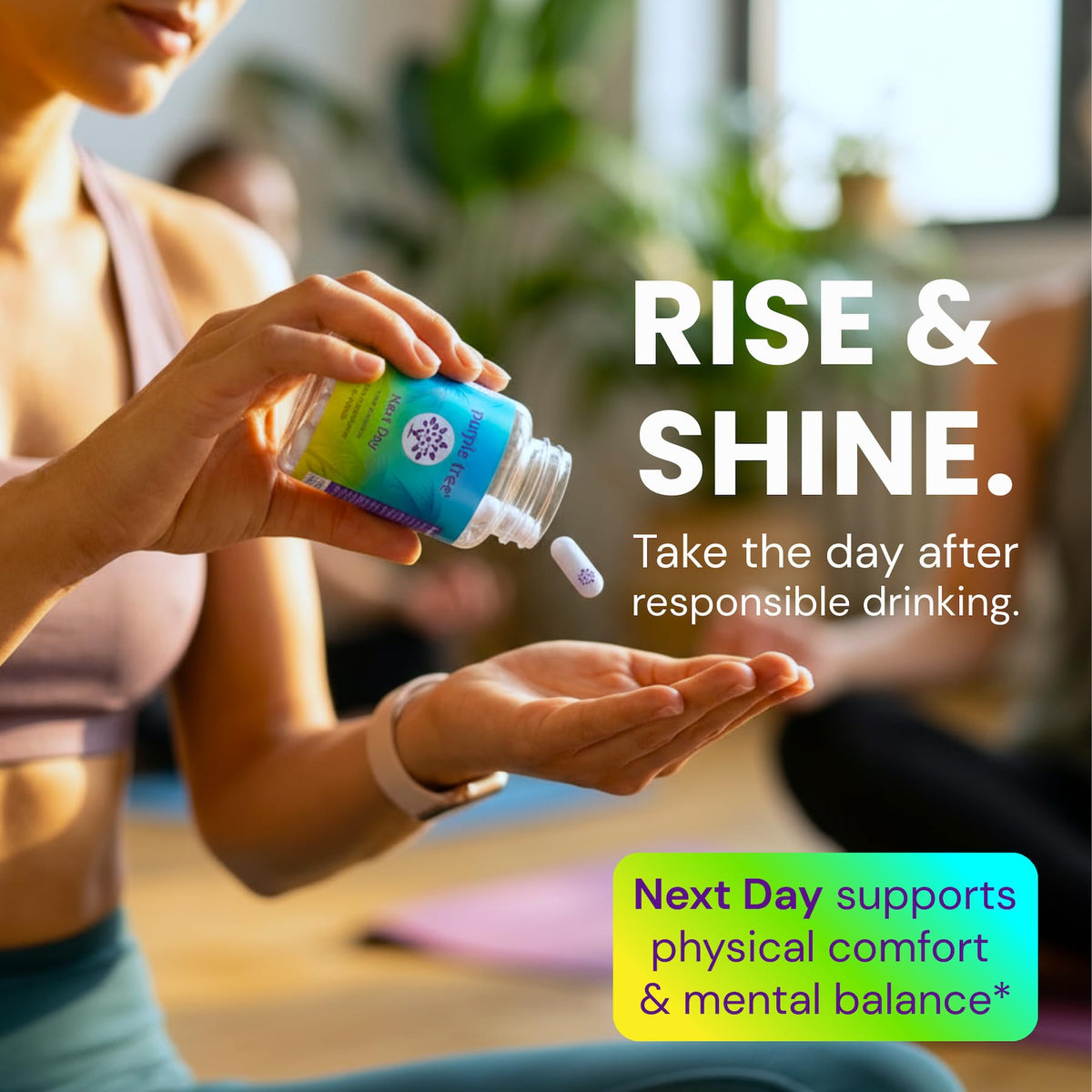purple tree Next Day – Post-Drink Morning Wellness Supplement for Balance, Restore & Replenishment | Ashwagandha KSM-66, Milk Thistle, Ginger, Peppermint, Electrolytes & Vitamins | 90 Capsules purple treeBuy Supplements Australia