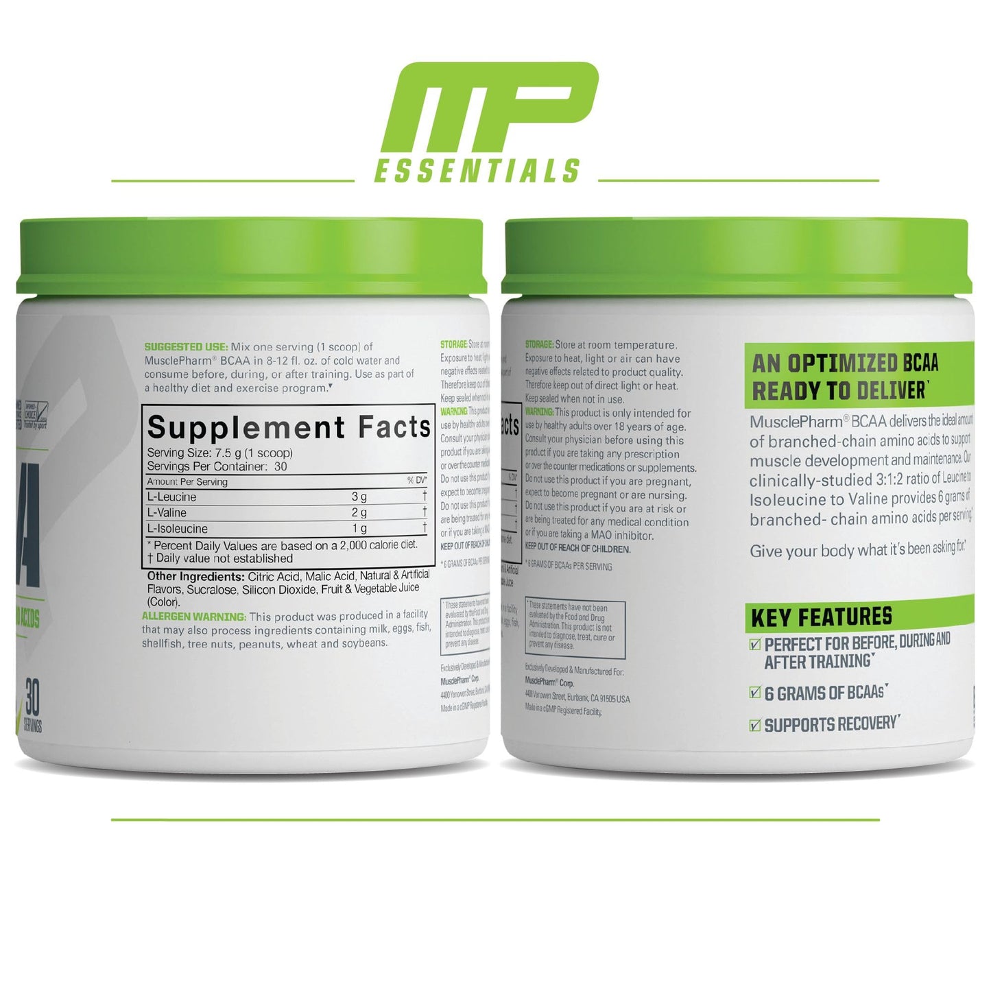 MusclePharm Essentials BCAA Powder, Pre & Post Workout Recovery Drink, Supports Muscle PharmBuy Supplements Australia