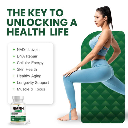 NMNH(Dihydronicotinamide Mononucleotide),NMNH Supplement 1000mg Pure Nicotinamide Mononucleotide,NAD High Purity Supplement Alternative,for Energy,Focus,Non-GMO, Gluten Free,120 Capsules VPKINBuy Supplements Australia