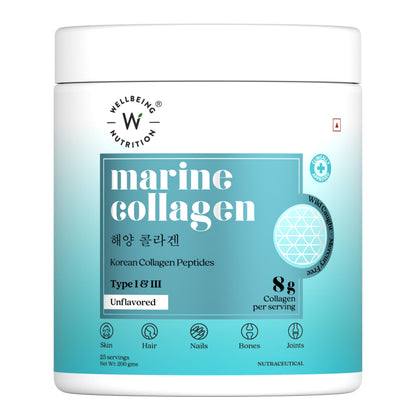 WELLBEING NUTRITION Pure Korean Marine Collagen Supplements for Women & Men, 200g | Hydrolyzed Collagen Powder and Amino Acids | Supports Healthy Skin, Hair, Nails, Bone & Joint | Unflavored WELLBEING NUTRITIONBuy Supplements Australia