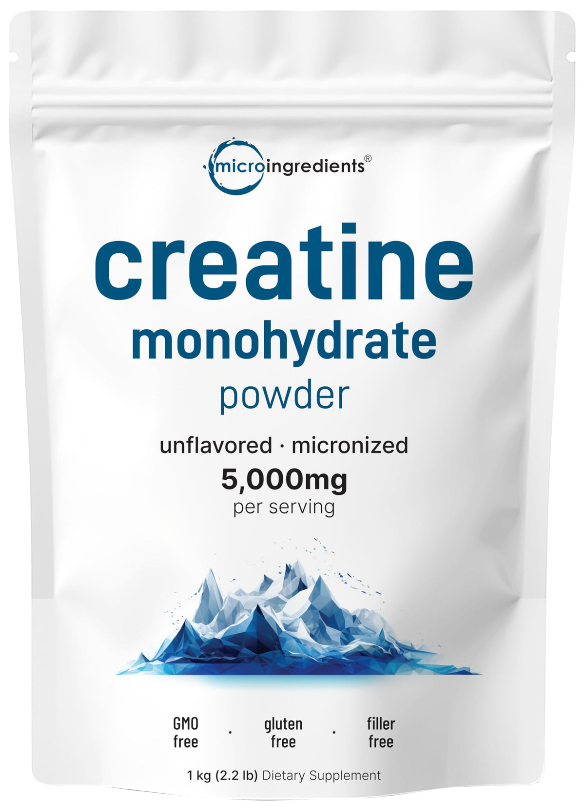Creatine Monohydrate Powder 1 kg (2.2 Lbs), 5000mg Per Serv, Micronized Creatine Powder, Unflavored, Pure, No Filler, Keto & Vegan Friendly, Easy Dissolve Pre Workout Creatine for Women and Men Micro IngredientsBuy Supplements Australia