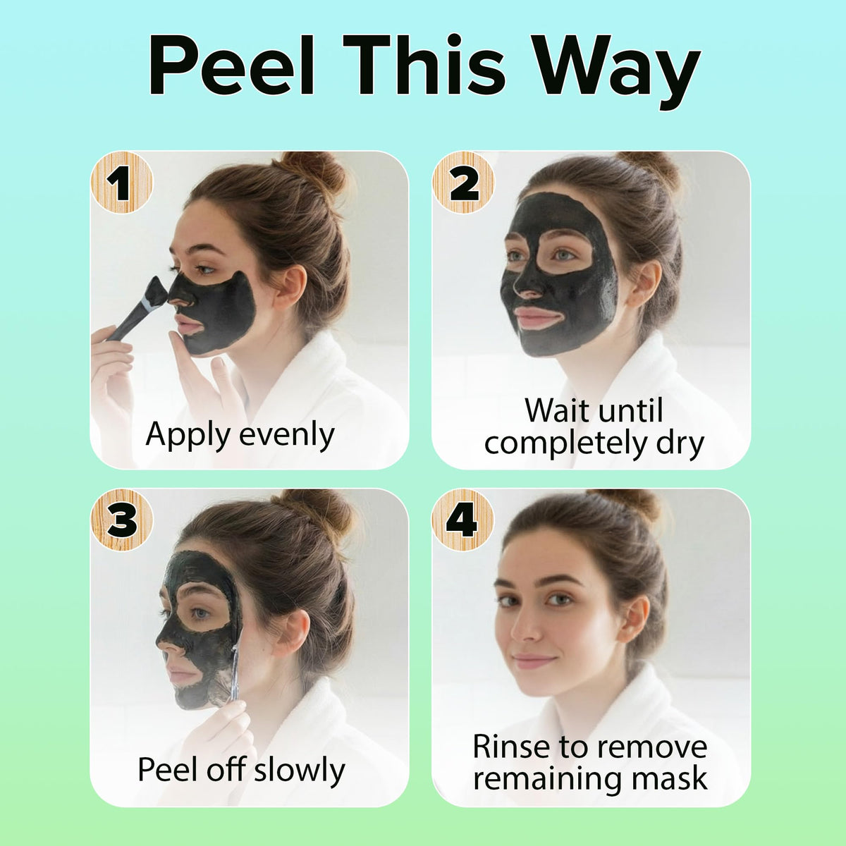 Ebanel Charcoal Peel Off Face Mask Applicator Set, Deep Pore Cleansing Minimizer Blackhead Remover with Niacinamide, Hyaluronic Acid, Vitamin C, Green Tea, Deep Cleanse Black Masks Peel Off Gel Mask Ebanel buy supplements Au