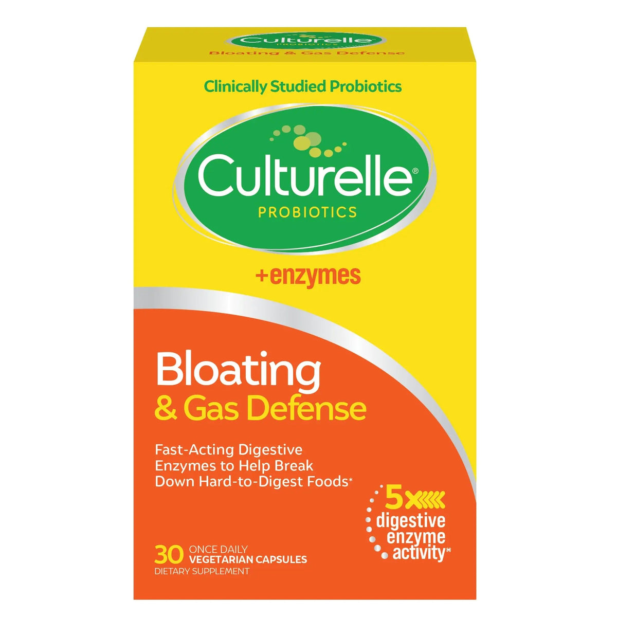 Culturelle Bloating & Gas Defense, Digestive Enzymes & Probiotics for Digestive Health, 30 Capsules, Supports Occasional Indigestion & Discomfort CulturelleBuy Supplements Australia