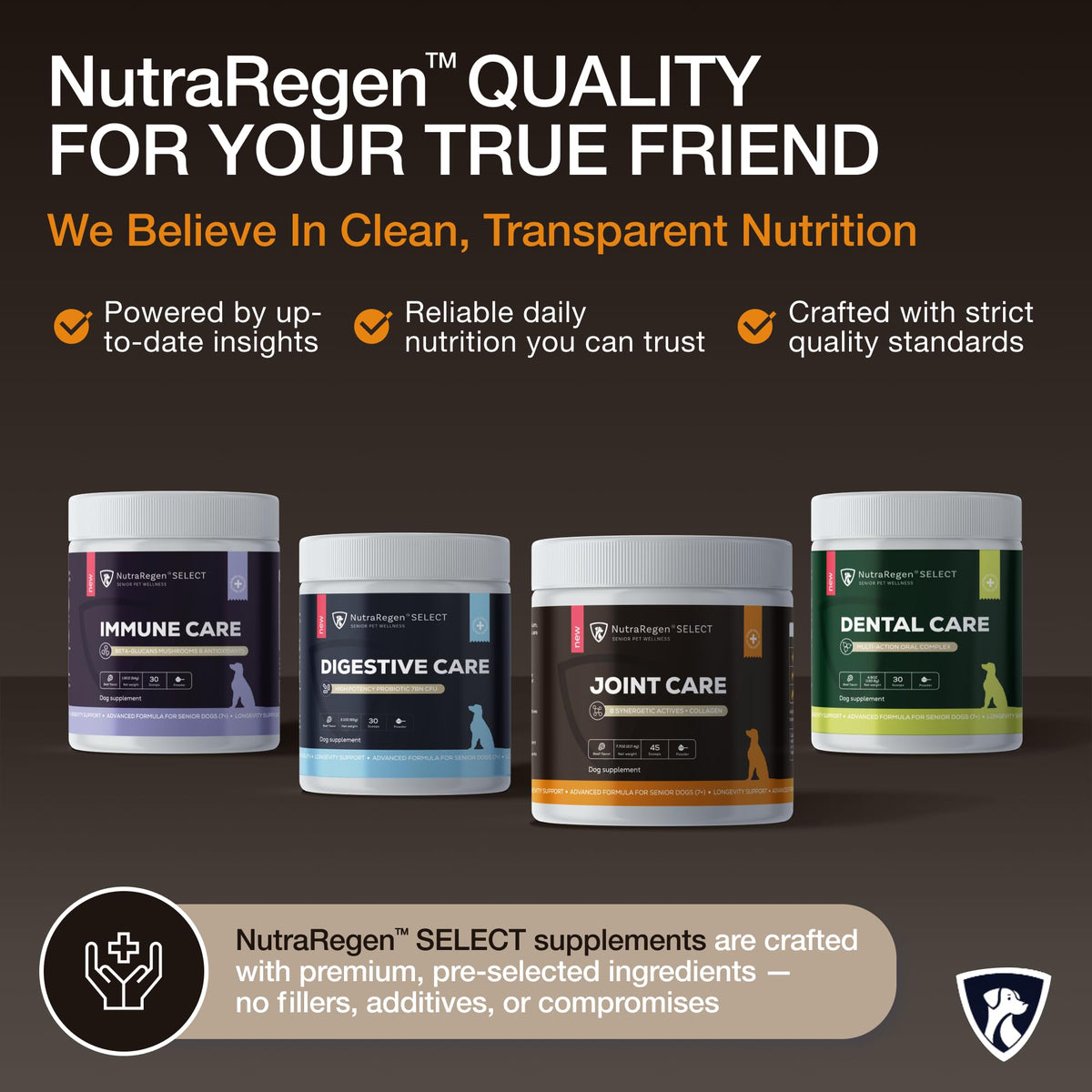 NutraRegen Select Senior Dog Joint Supplement 45 Scoops | Natural Glucosamine Chondroitin for Dogs with Collagen | Hip and Joint Powder | 7.7 Oz NutraRegenBuy Supplements Australia