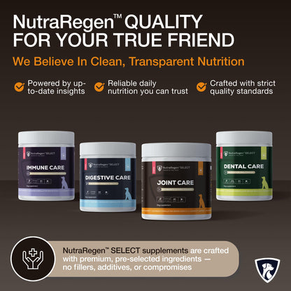 NutraRegen Select Senior Dog Joint Supplement 45 Scoops | Natural Glucosamine Chondroitin for Dogs with Collagen | Hip and Joint Powder | 7.7 Oz NutraRegenBuy Supplements Australia