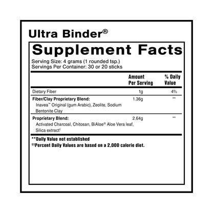 Quicksilver Scientific Ultra Binder Powder - Multi Binder with Bentonite Clay, Zeolite Detox & Charcoal - Supplement for Gut Support & The Body's Toxin Removal Process (120g) Quicksilver ScientificBuy Supplements Australia