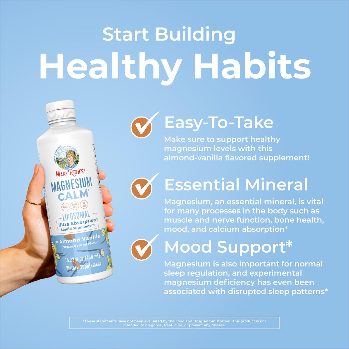 MaryRuth Organics Magnesium Liposomal| Magnesium Supplement | Magnesium Bisglycinate | Muscle & Bone Support | Mood Support Vitamin | Vegan | Non-GMO | Gluten Free | 15.22 Fl Oz | 30 Servings MARYRUTH'SBuy Supplements Australia