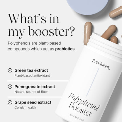 Pendulum Polyphenol Booster, Antioxidant from Superfoods, Beneficial Plant Compounds for Good Health, Helps Boost Akkermansia Muciniphila for Men & Women (60 Capsules, 1-Pack) PendulumBuy Supplements Australia