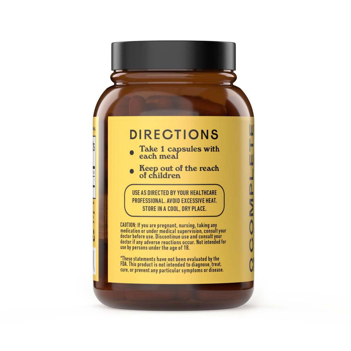 Complete Natural Products Digestive Enzyme Capsules, 550mg, 100ct | Plant-Based Formula