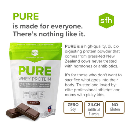 SFH Pure Whey Protein Powder (Chocolate) Best Tasting 100% Grass Fed Whey SFHBuy Supplements Australia