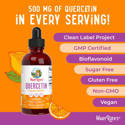 MaryRuth Organics Quercetin Liquid Drops | Sugar Free | 500mg for Adults 18 & Over | Cardiovascular Health for Adults | Bioflavonoid | Vegan | Non-GMO | Gluten Free | 4 Fl Oz MARYRUTH'SBuy Supplements Australia