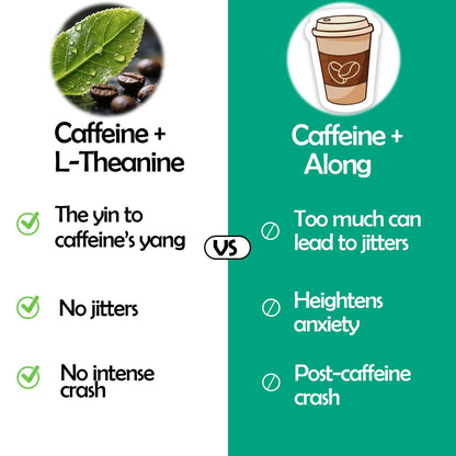 L Theanine Caffeine Liquid Drops, High Potency L-Theanine 100mg w. Caffeine Vitamin B12 B6, Natural Nootropic Brain for Smooth Energy Focus Alertness, 6X Stronger Than Pills Powder Gum WellVeraVidaBuy Supplements Australia