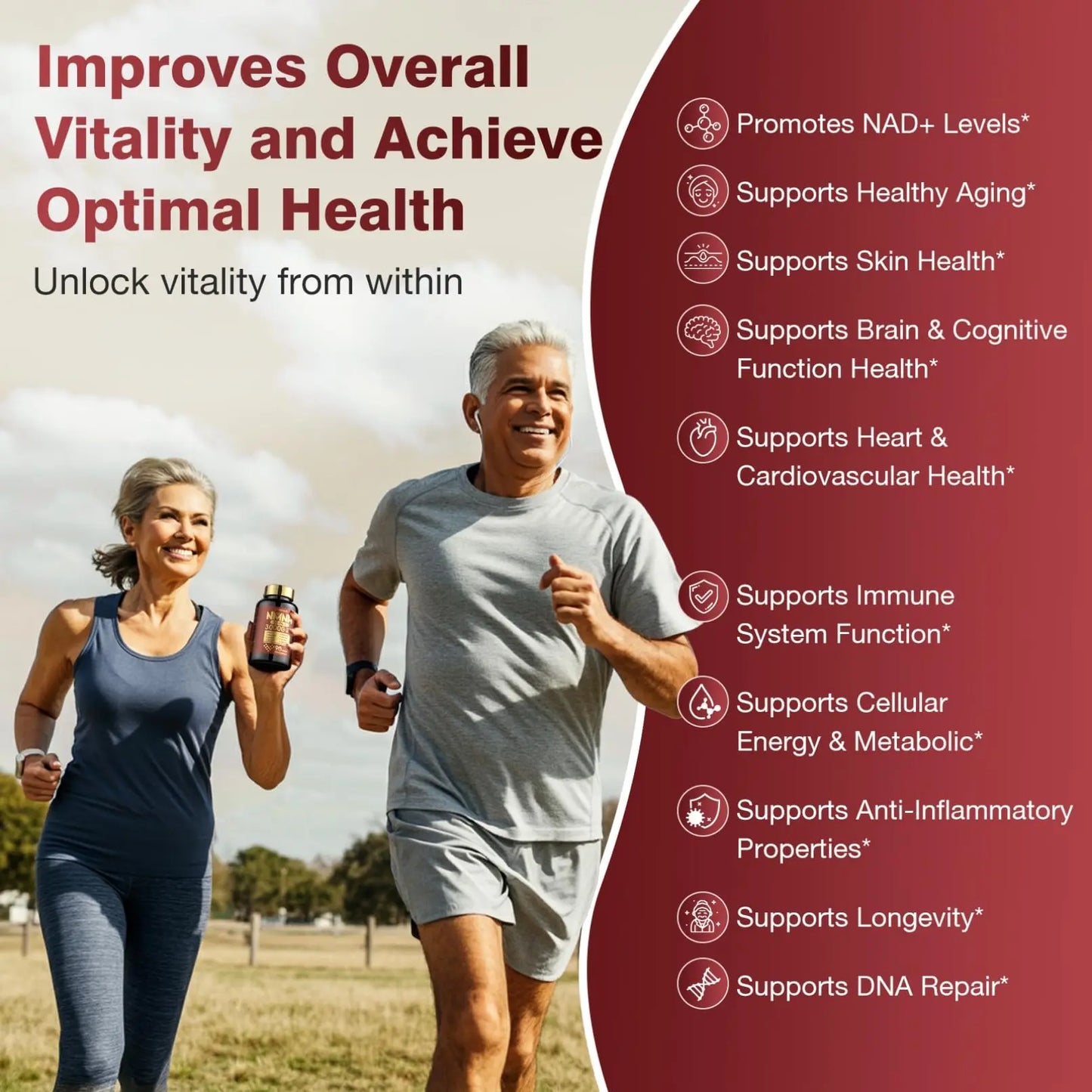 19 in 1 NMNH (Dihydronicotinamide Mononucleotide) 1000mg Per Serving, Nad Supplement Boost NAD+ Levels Nad Resveratrol Supplement with Quercetin, Vitamin D3 K2, Healthy Aging, Energy, 90 Capsules molorik pureBuy Supplements Australia