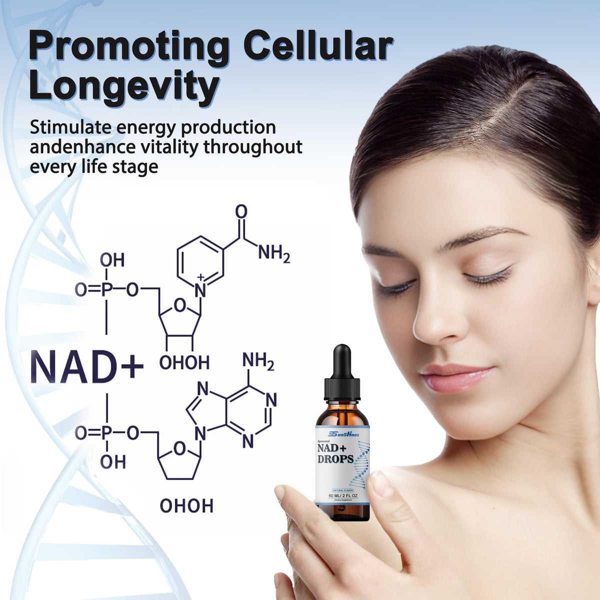 tsunshnes Liposomal NAD+800mg, NAD+ Supplement Drops - NMN or Nicotinamide Riboside Alternative, Healthy Aging Energy Metabolism and Vitality, NAD Liquid Supplement for Maximum Absorption tsunshnesBuy Supplements Australia