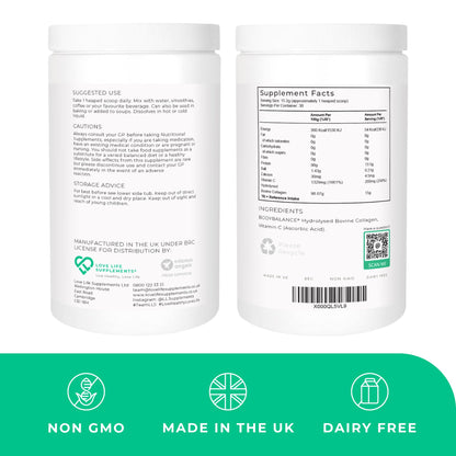 BODYBALANCE® Collagen Powder by LLS - Hydrolysed Bovine Collagen Peptides Types 1 & 3 with Vitamin C - Joint, Ligament LOVE LIFE SUPPLEMENTSBuy Supplements Australia
