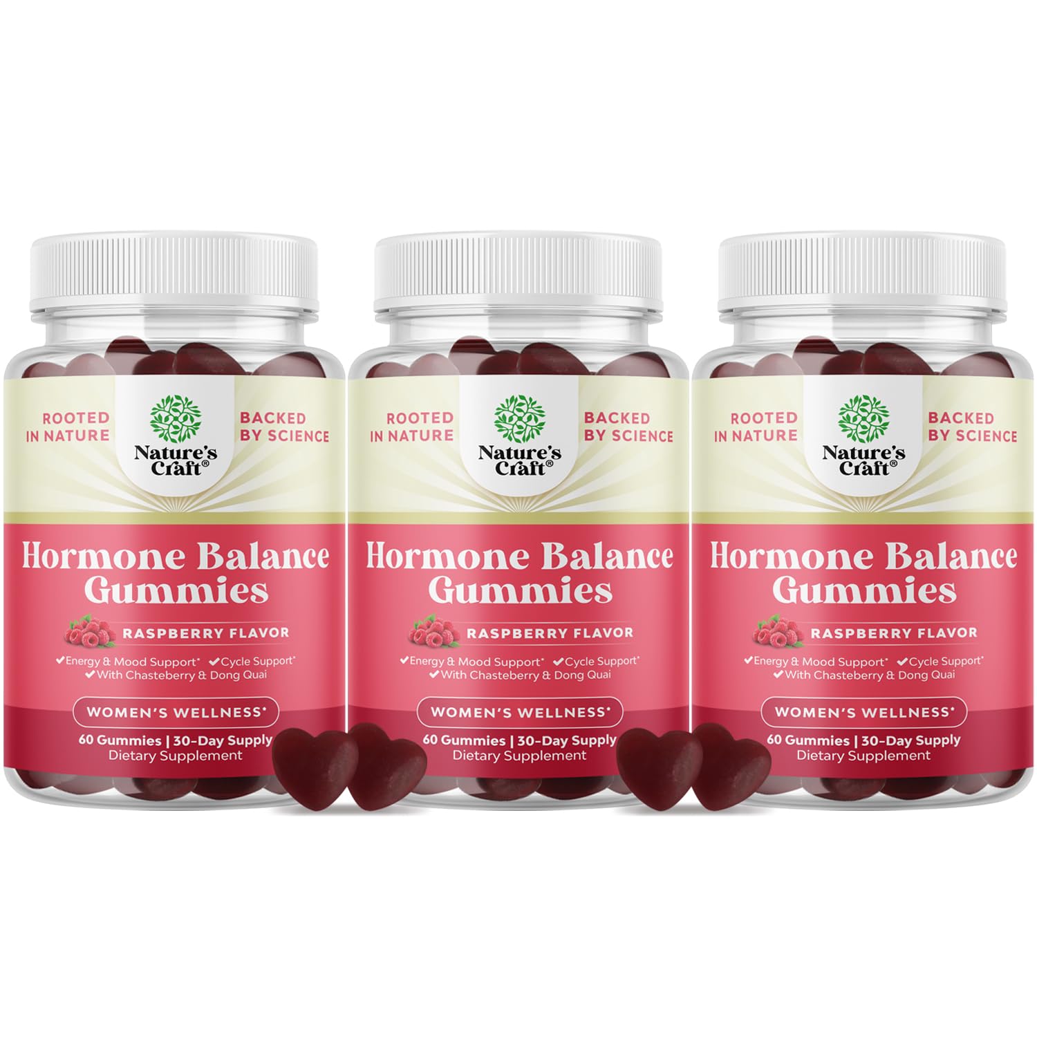 Hormone Balance for Women Gummies of All Ages - PMS Support Supplement for Women to Regulate Menstrual Cycle & Hormonal Balance Menopause & Mood Swings with Vitamin B6 & Dong Quai - 60 Chews - 3 pack Natures CraftBuy Supplements Australia