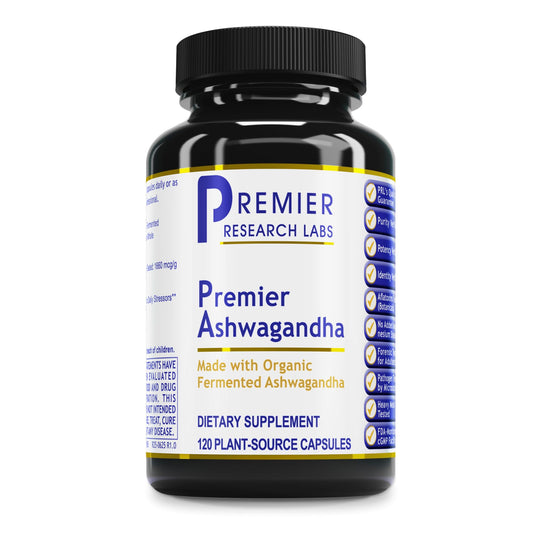 Premier Research Labs Premier Ashwagandha - Pure Supplement for Women & Men with Organic Ashwagandha Root, Herbal Pills for Stress & Sleep Support, Fermented for Absorption - 120 Plant-Based Capsules Premier Research LabsBuy Supplements Australia