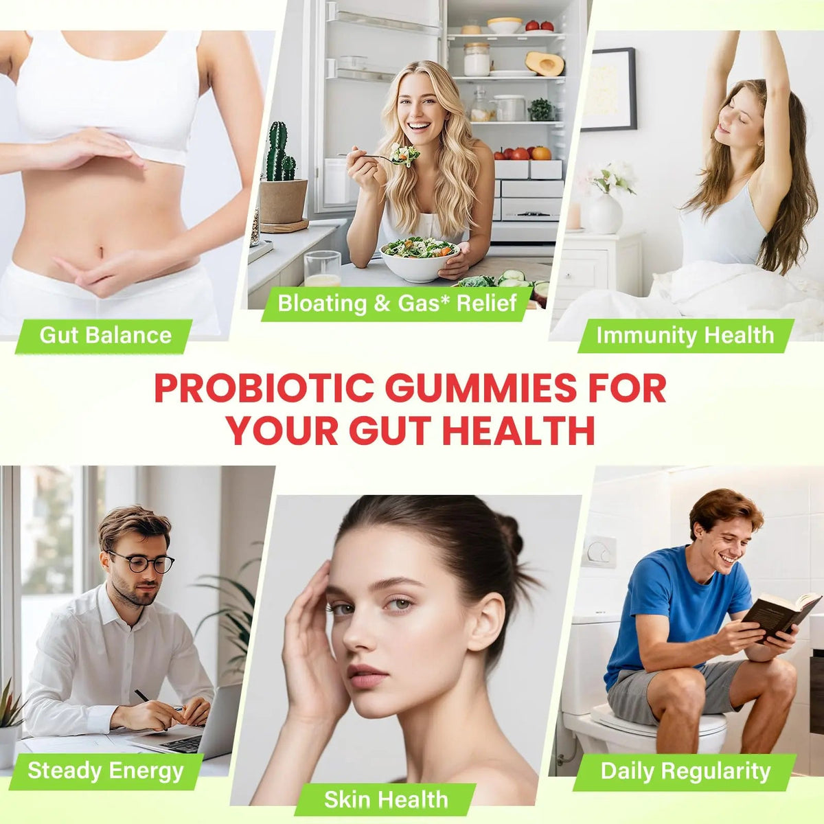 Probiotics for Women and Men, with 15 Prebiotics, 16 Digestive Enzymes & Postbiotics - Probiotics for Digestive Health & Bloating, Probiotic Gummies for Gut Health & Immunity, Sugar-Free, 60 Gummies FletorraBuy Supplements Australia