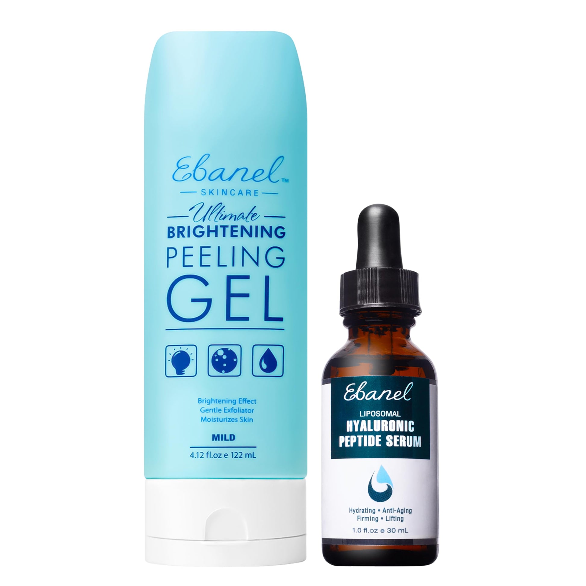 Ebanel Bundle of Hyaluronic Acid Serum, and Exfoliating Face Scrub Peeling Gel, 4.12 Oz Ebanel buy supplements Au