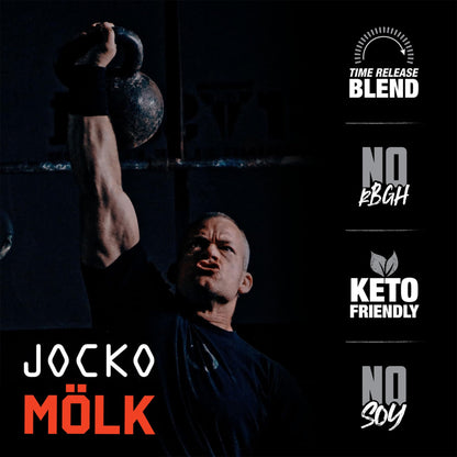 Jocko Mölk Chocolate Peanut Butter Whey Protein Powder - Keto, Probiotics, Grass Fed Jocko FuelBuy Supplements Australia