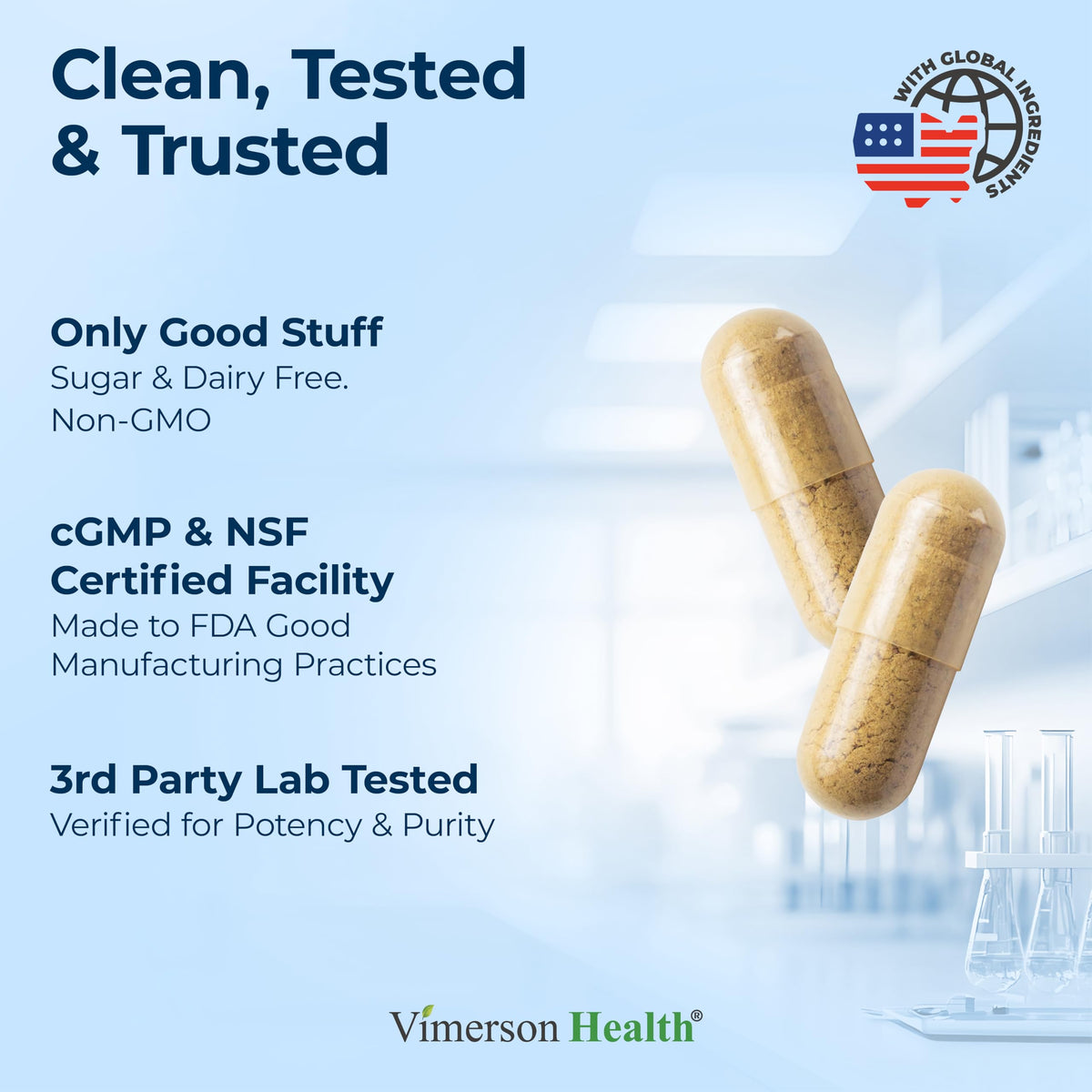 Nootropics Brain Support Supplement - Nootropic Brain Booster for Improved Focus, Concentration & Memory. Brain Nootropic for Brain Health, Mood & Energy Support. Non-GMO. Made in the USA. 60 Capsules Vimerson HealthBuy Supplements Australia