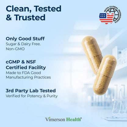 Nootropics Brain Support Supplement - Nootropic Brain Booster for Improved Focus, Concentration & Memory. Brain Nootropic for Brain Health, Mood & Energy Support. Non-GMO. Made in the USA. 60 Capsules Vimerson HealthBuy Supplements Australia